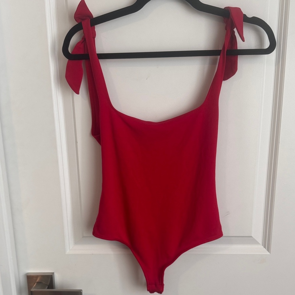 Free People Scarlet Bodysuit with Bow Straps